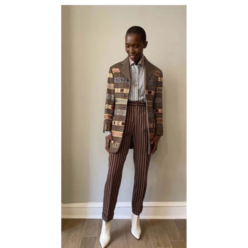 Romeo Gigli Vintage Women’s Striped Blazer from fall 1994 collection size 40 (M) - Picture 4 of 10